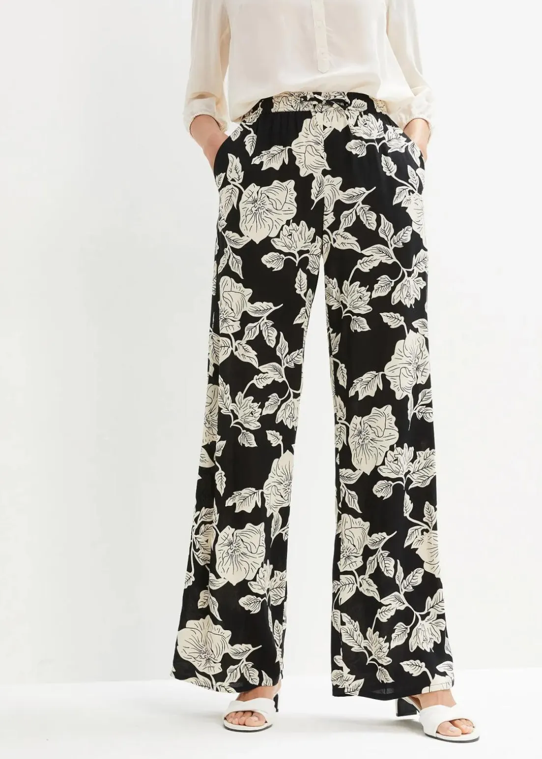 Palazzo-Hose aus fließender Viskose