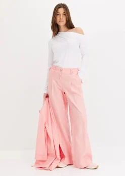 Palazzo-Hose aus leichtem Leinen-Mix