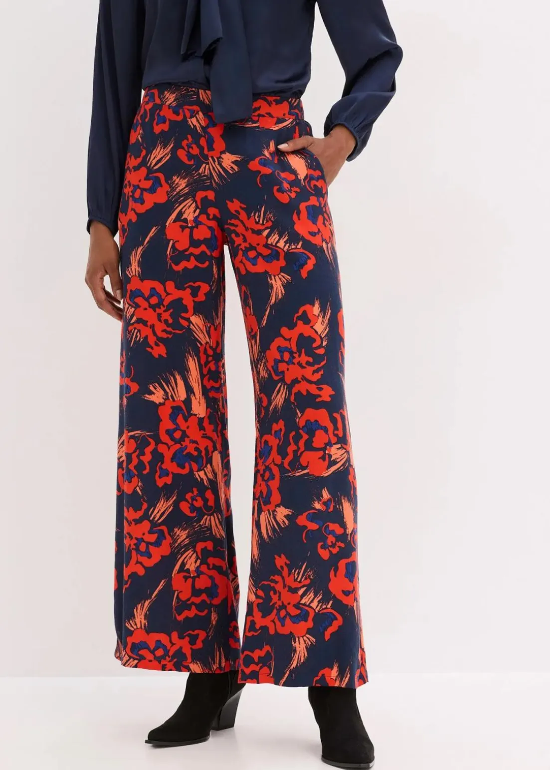 Palazzo-Hose aus leichtem Viskose-Crêpe