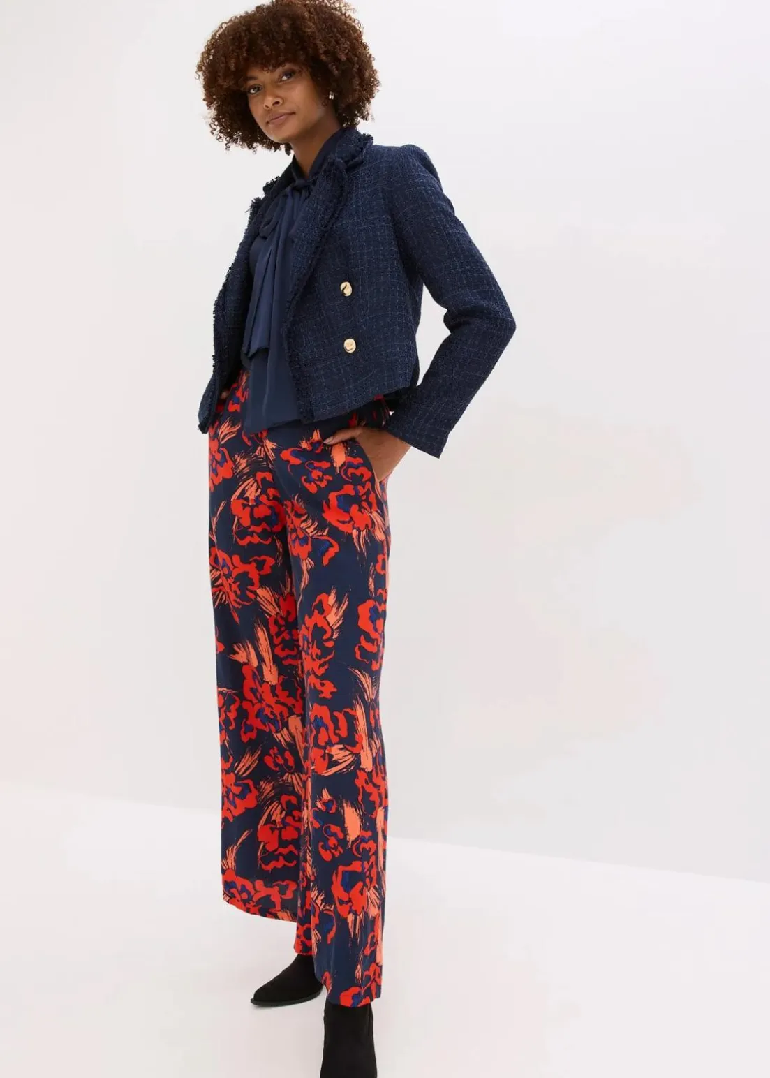 Palazzo-Hose aus leichtem Viskose-Crêpe