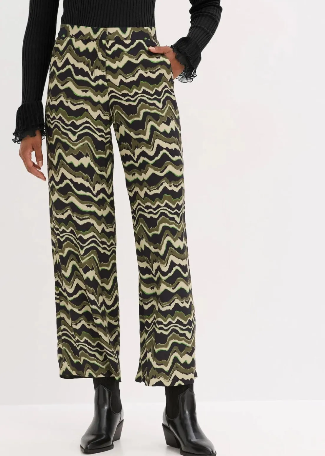 Palazzo-Hose aus leichtem Viskose-Crêpe