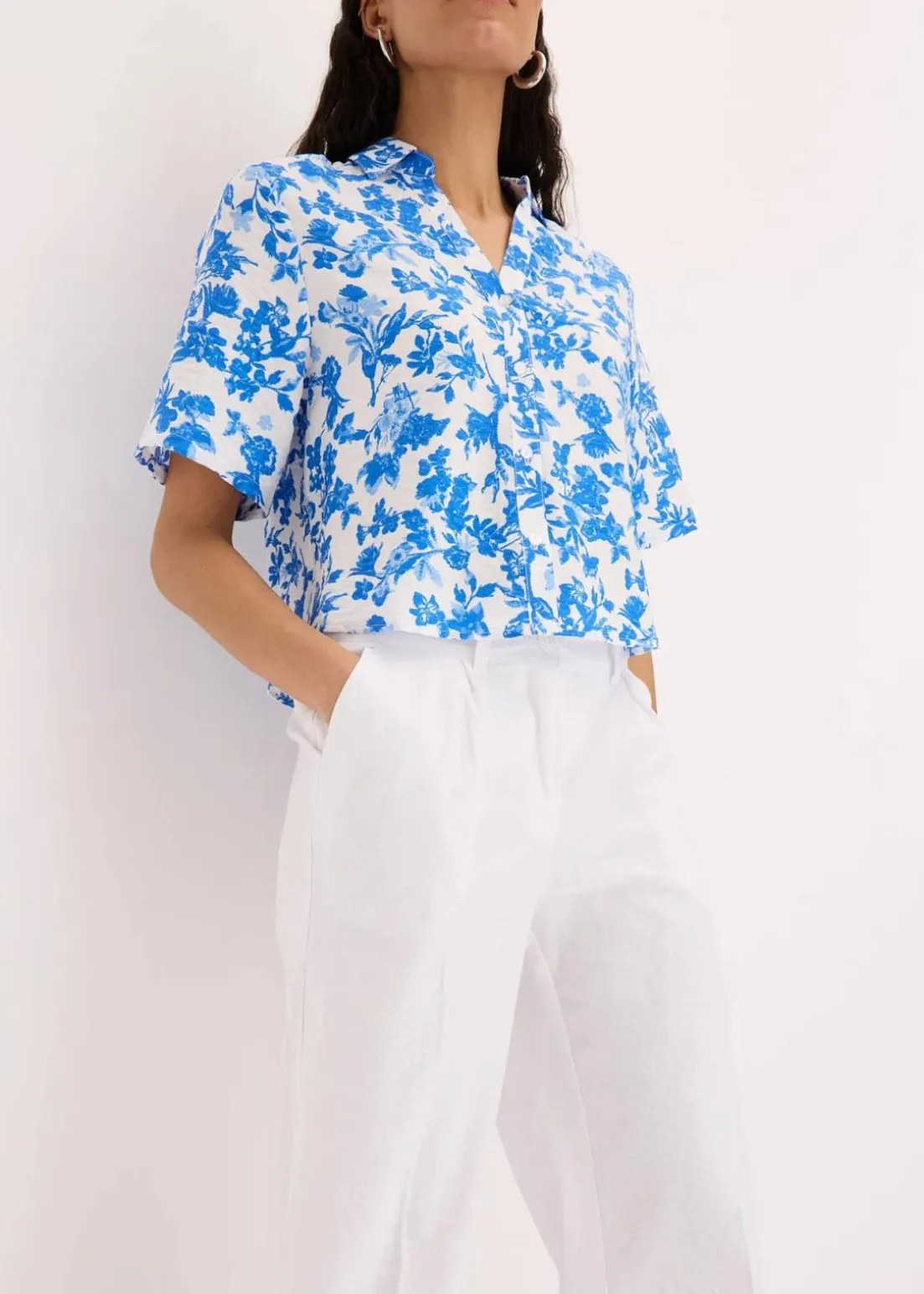 Palazzo-Hose aus Leinen-Mix