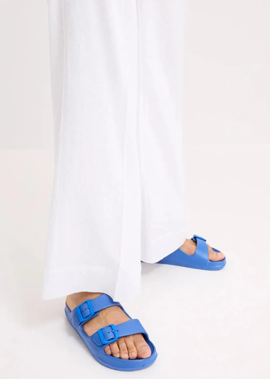 Palazzo-Hose aus Leinen-Mix