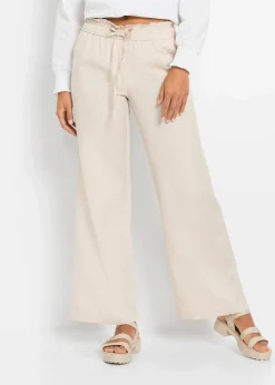 Palazzo-Hose aus luftigem Leinen-Mix