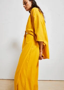 Palazzo-Hose aus luftigem Leinen-Mix