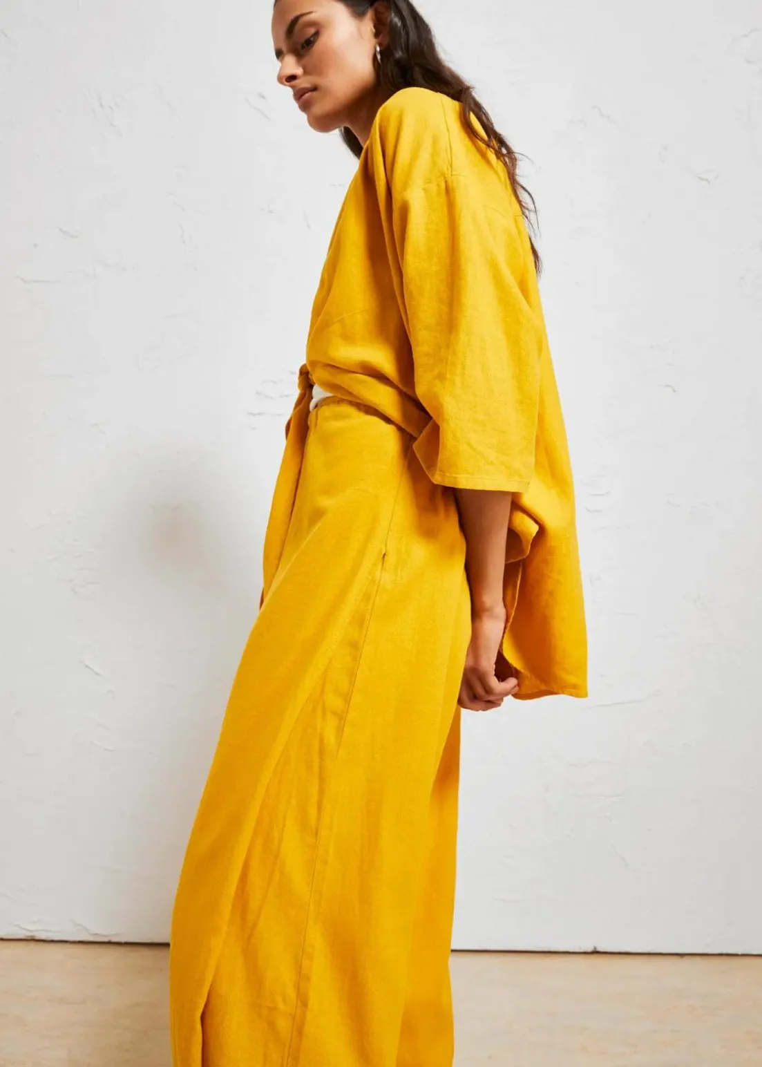 Palazzo-Hose aus luftigem Leinen-Mix