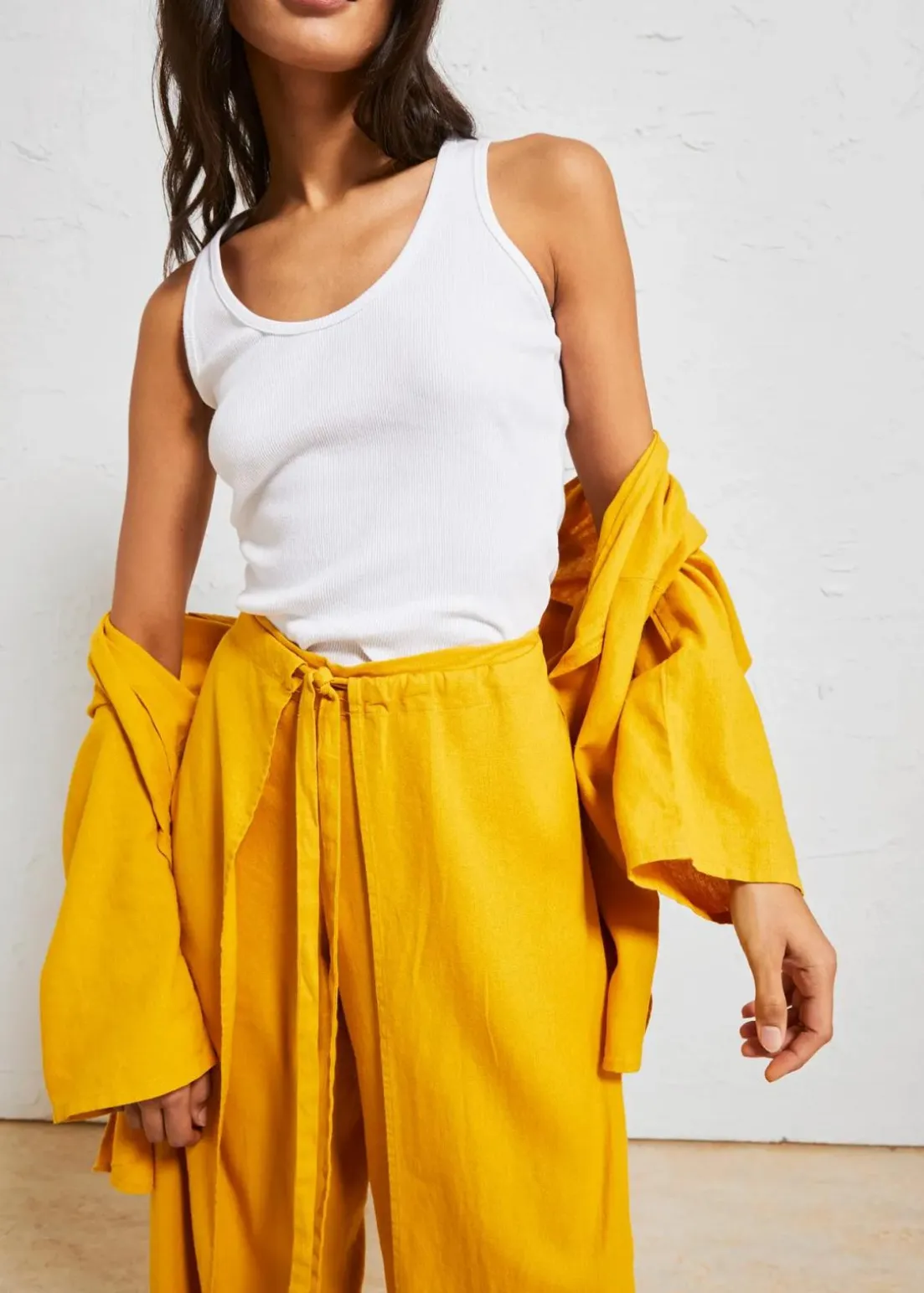 Palazzo-Hose aus luftigem Leinen-Mix