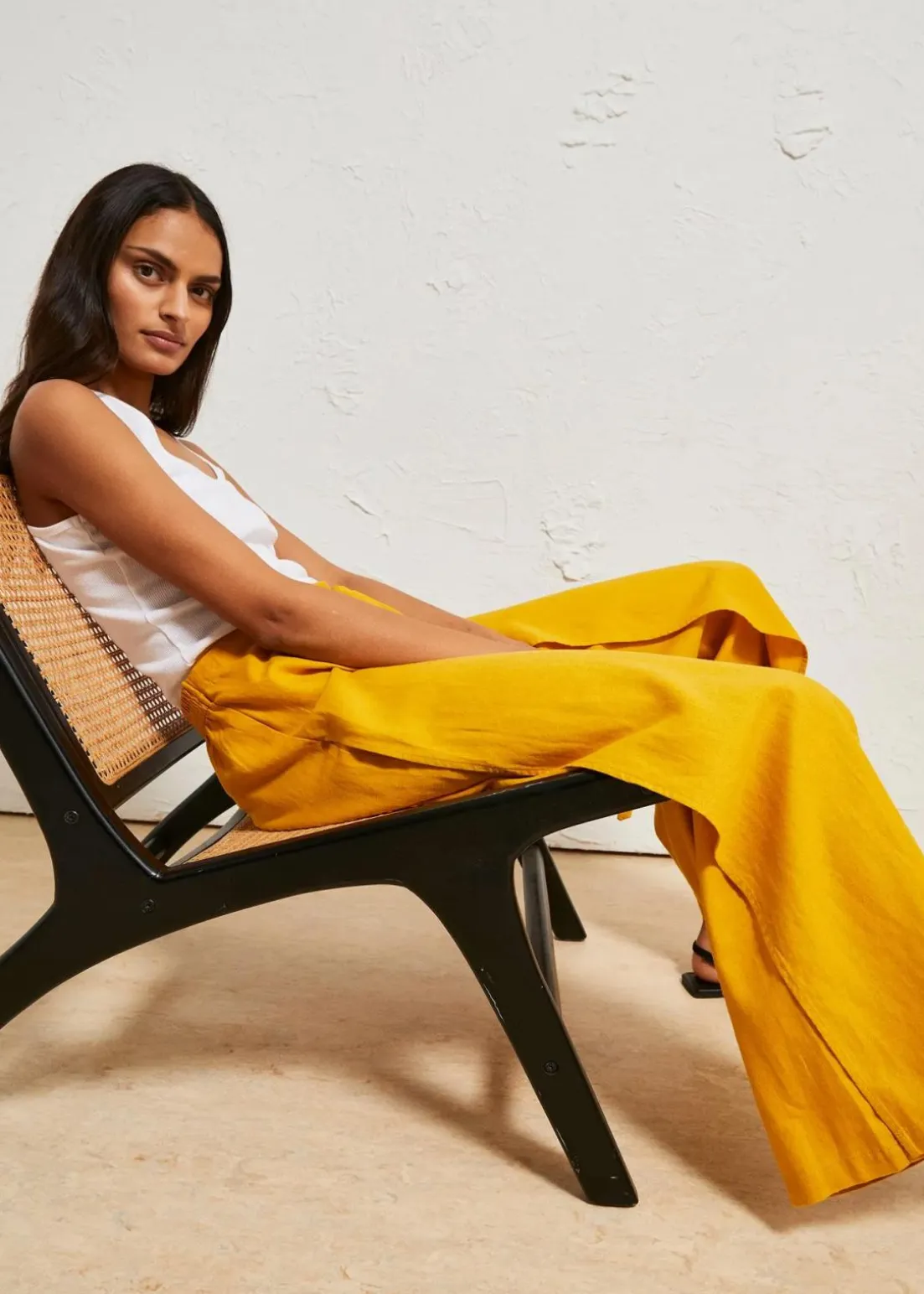 Palazzo-Hose aus luftigem Leinen-Mix