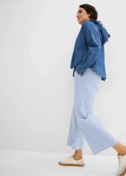 Palazzo-Hose aus Seersucker, 7/8 Länge