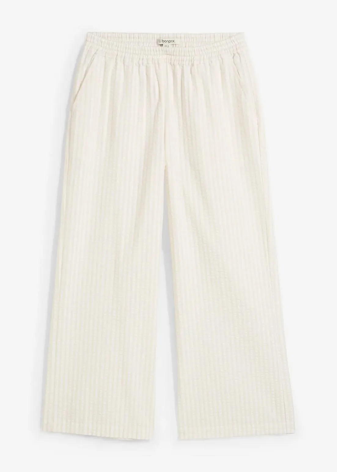 Palazzo-Hose aus Seersucker, 7/8 Länge