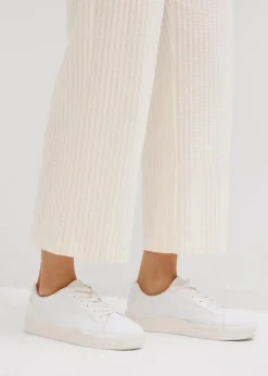 Palazzo-Hose aus Seersucker, 7/8 Länge