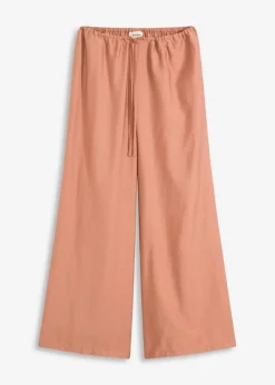 Palazzo-Hose aus strukturiertem Viskose-Mix