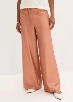 Palazzo-Hose aus strukturiertem Viskose-Mix