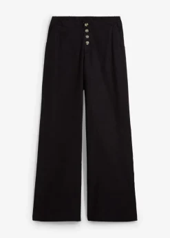 Palazzo-Hose mit Leinen