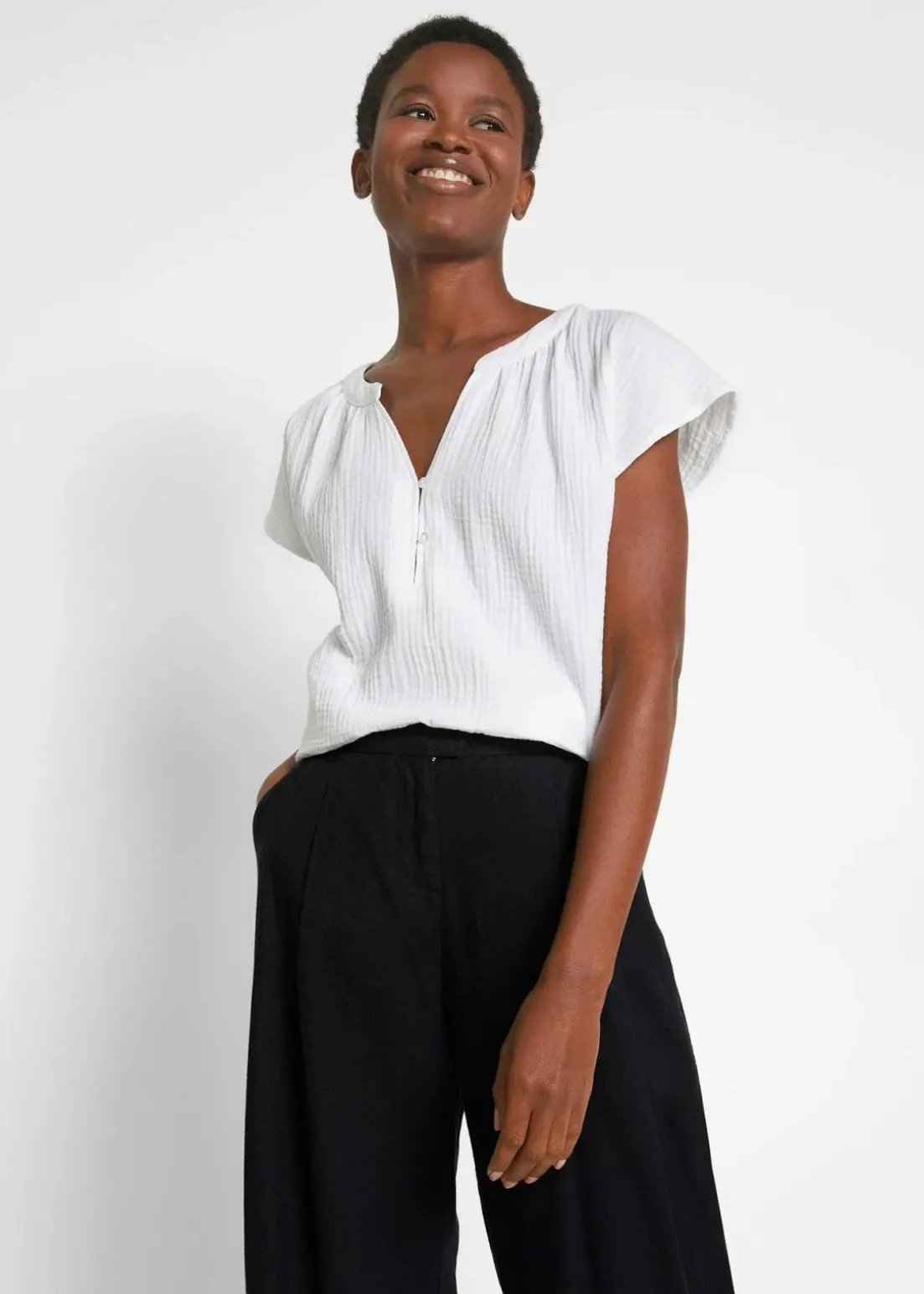 Palazzo-Hose mit Leinen, sehr weit geschnitten