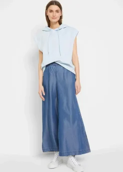 Palazzo-Hose mit Seitenschlitz, 7/8 Länge