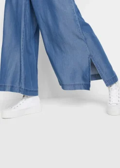 Palazzo-Hose mit Seitenschlitz, 7/8 Länge