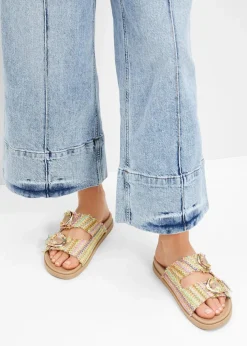 Pantoletten in Bast-Optik