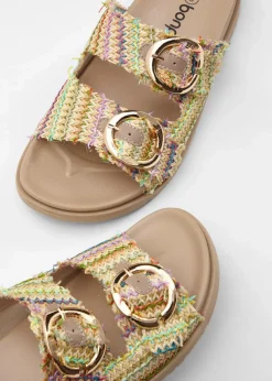 Pantoletten in Bast-Optik