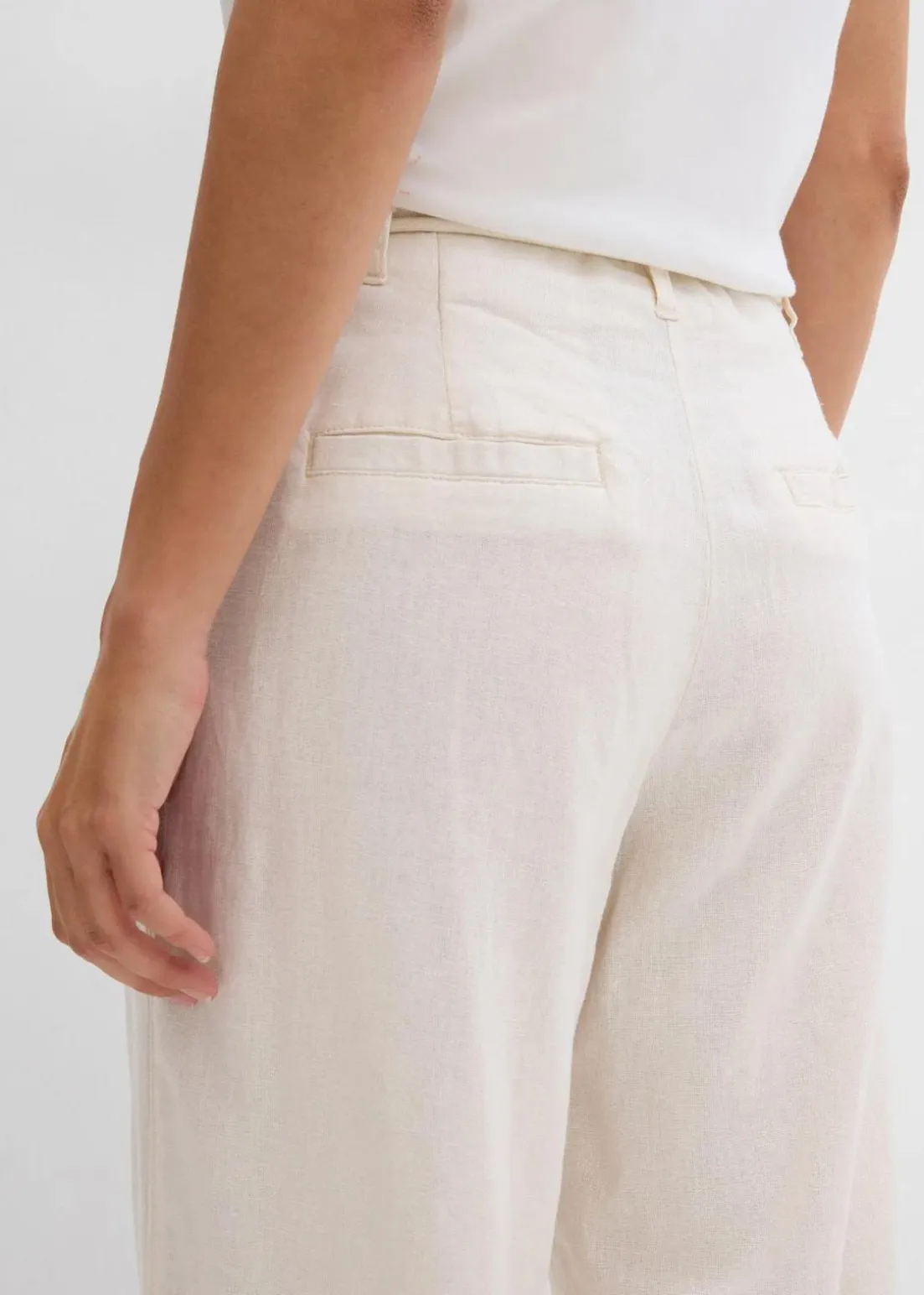Paperbag-Hose aus luftigem Leinen-Mix