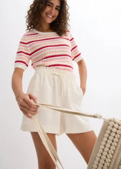 Paperbag-Shorts aus fließendem Lyocell-Mix