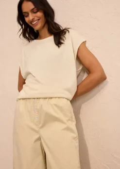 Papertouch-Bermuda aus Baumwoll-Mix