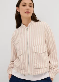 Pilotenjacke in Leinenoptik