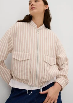 Pilotenjacke in Leinenoptik