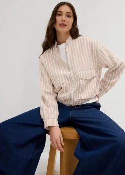 Pilotenjacke in Leinenoptik