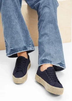 Plateau-Sneaker aus Baumwoll-Canvas