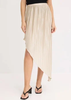 Plissée-Rock aus glänzendem Satin