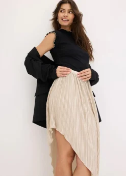 Plissée-Rock aus glänzendem Satin