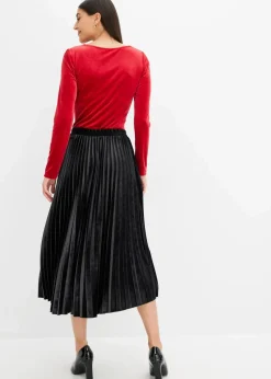 Plissée-Rock aus softem Samt