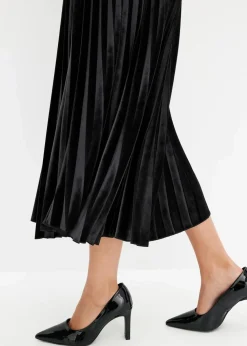 Plissée-Rock aus softem Samt