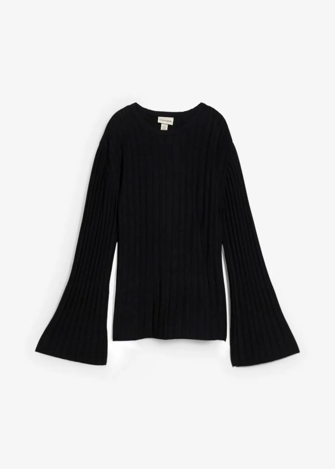 Plissierter Feinstrickpullover aus Viskose-Mix