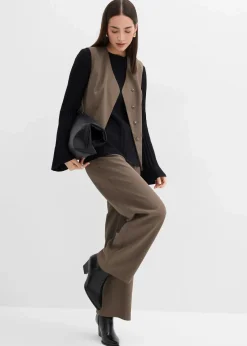 Plissierter Feinstrickpullover aus Viskose-Mix