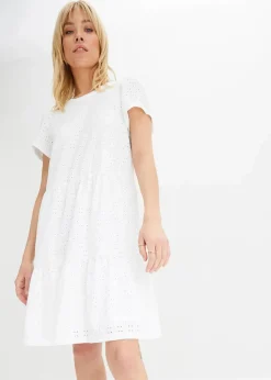 Polokleid mit Lochstickerei