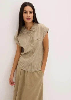 Polo-Pullover mit Baumwolle