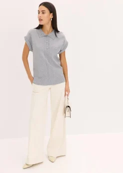 Polo-Pullover mit Baumwolle