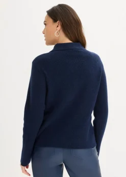 Polo-Pullover mit Wollanteil