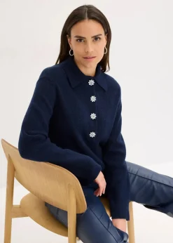 Polo-Pullover mit Wollanteil