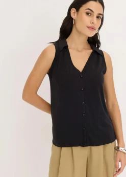 Polotop aus Viskose-Piqué