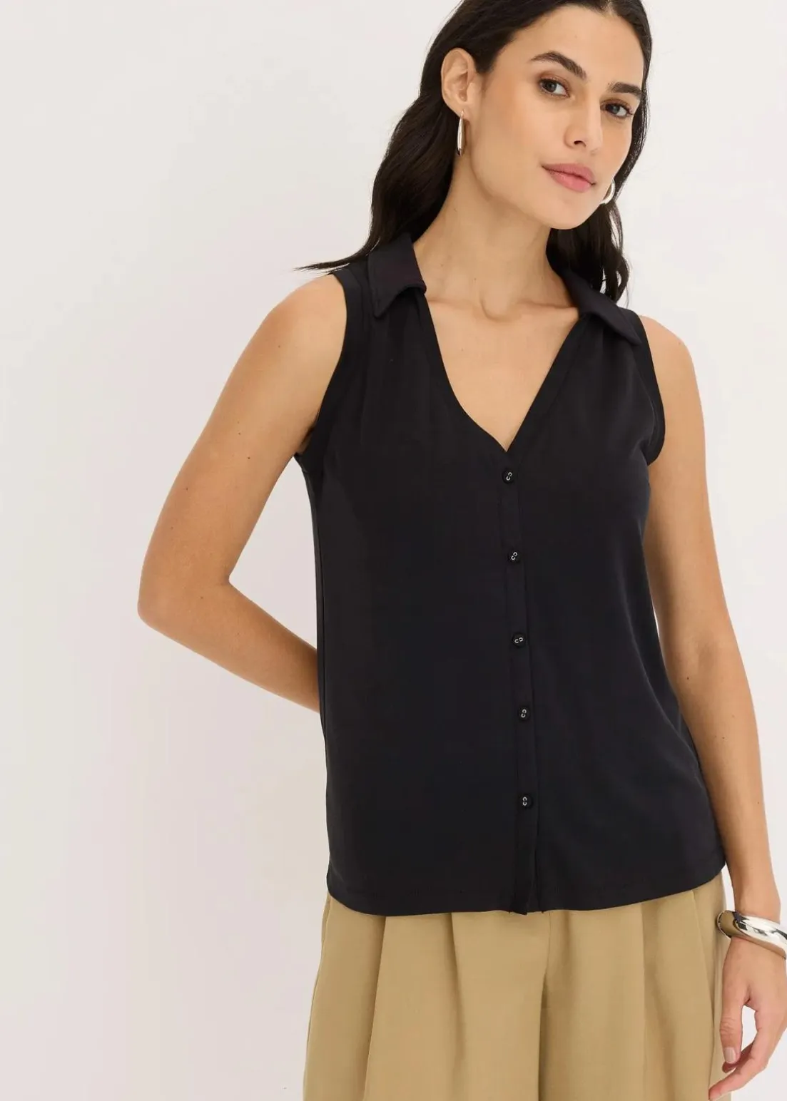 Polotop aus Viskose-Piqué