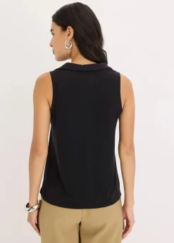 Polotop aus Viskose-Piqué