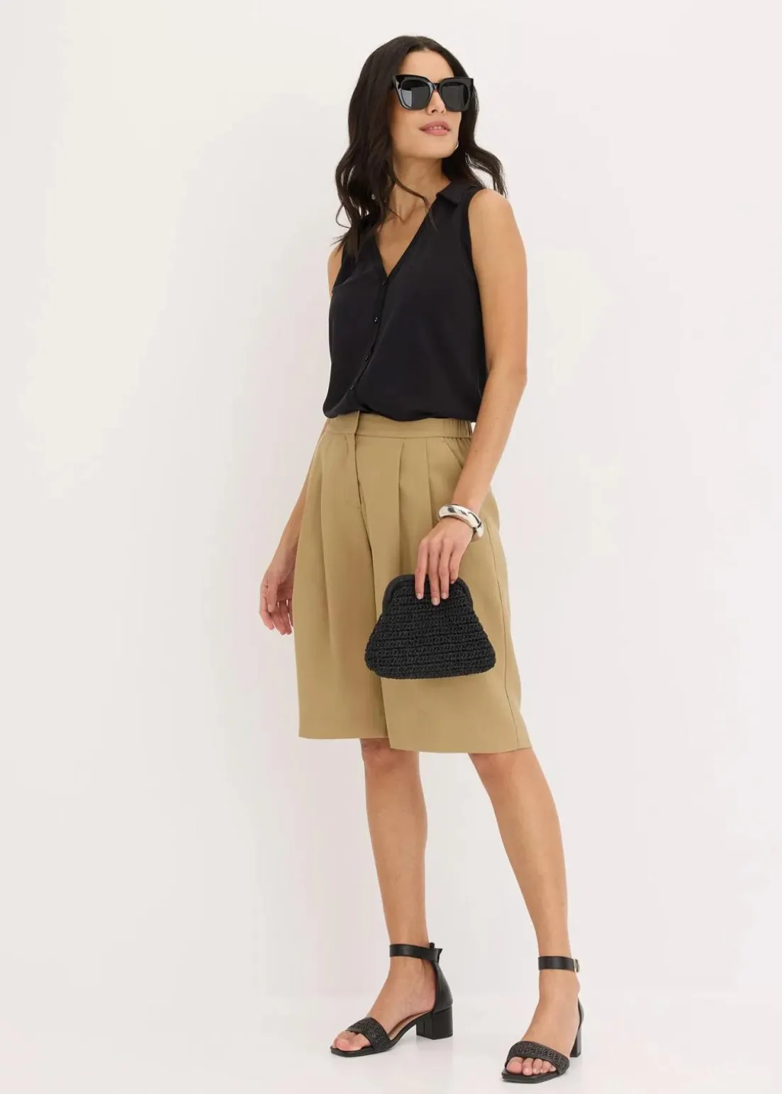 Polotop aus Viskose-Piqué