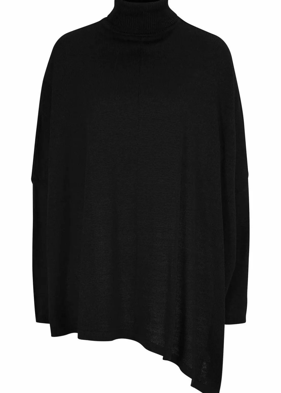 Poncho-Rollkragenpullover mit asymmetrischem Schnitt