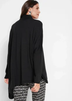 Poncho-Rollkragenpullover mit asymmetrischem Schnitt