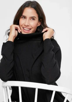 Poncho-Rollkragenpullover mit asymmetrischem Schnitt