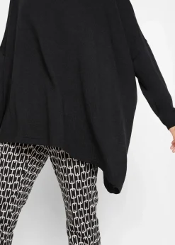Poncho-Rollkragenpullover mit asymmetrischem Schnitt