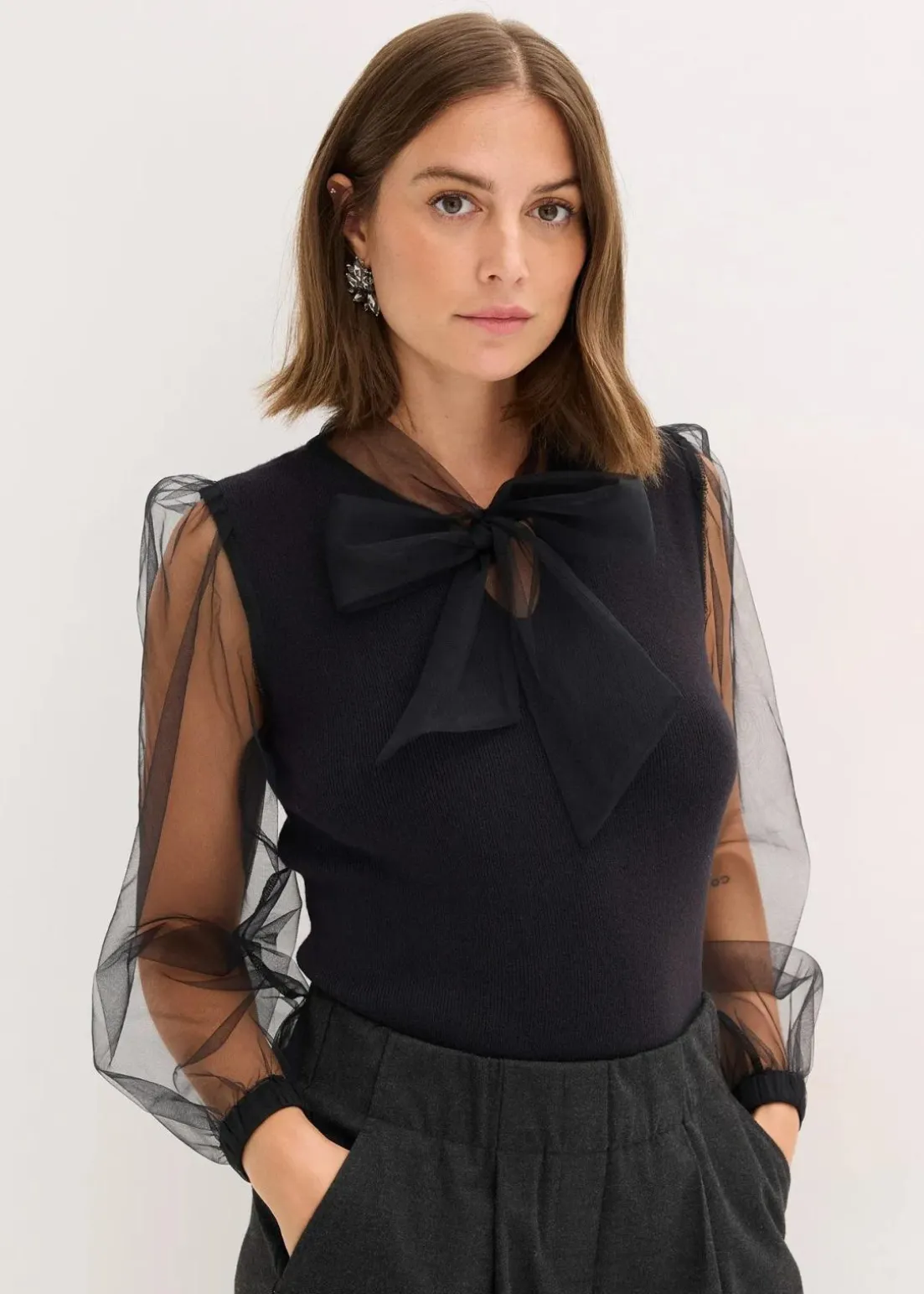 Pullover aus fließendem Viskose-Mix